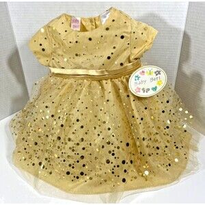 Baby Beri Baby Girl Gold Tulle Sequin Party Dress Size 3 To 6 Months